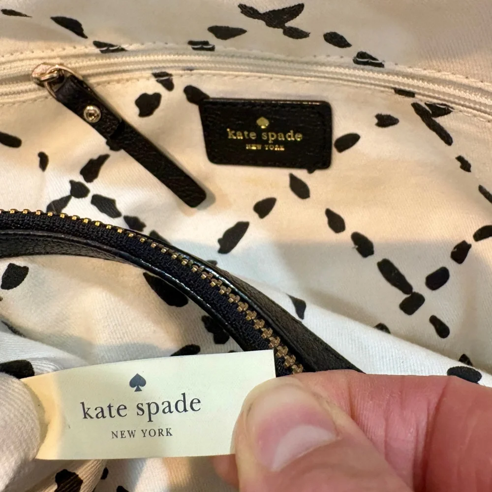 Kate Spade Baxter Street Stevie Black Soft Leather Shoulder Bag Gorgeous & Hip!